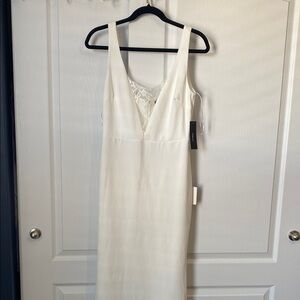 NWT White Long Dress with Lace Detailing
